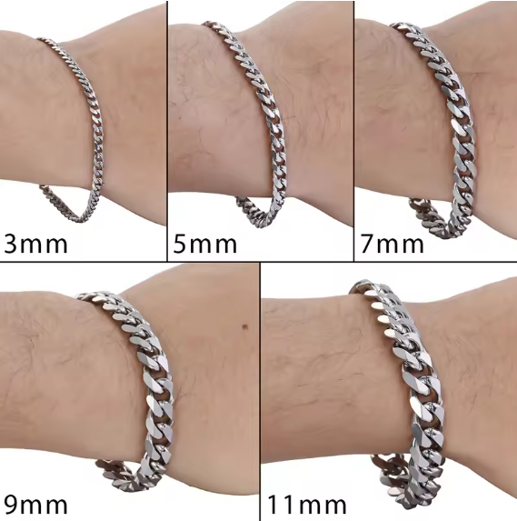 Men’s Cuban Link Bracelet – Stainless Steel (Gold, Silver, Black)