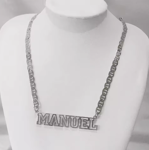 Men’s Custom Name Necklace – Stainless Steel Mariner Gucci Link (Gold, Silver, Rose Gold)
