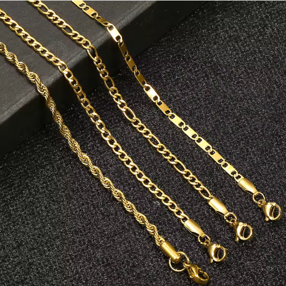 Anklet Set of 4 Beautiful Styles – Gold Stainless Steel