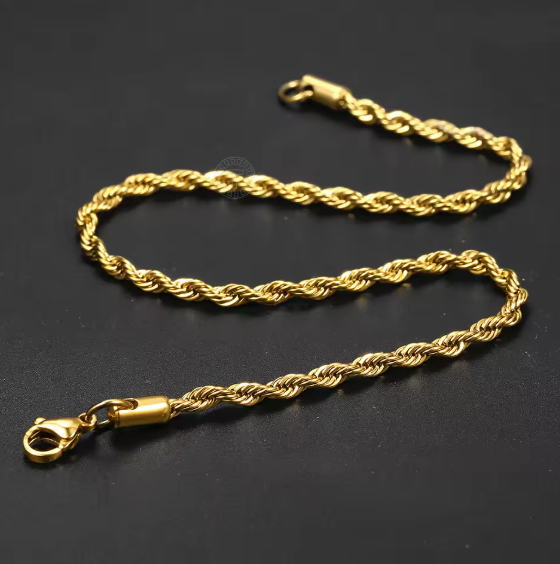 Anklet Set of 4 Beautiful Styles – Gold Stainless Steel
