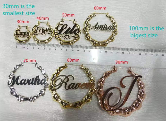 Custom Name Hoop Earrings – Stainless Steel