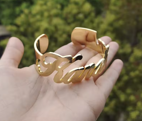 Custom Name Cuff Bracelet Wrap-Around