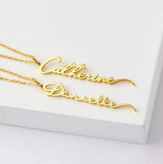 Dainty Custom Name Necklace – Stainless Steel (2 Colors, Multiple Fonts)
