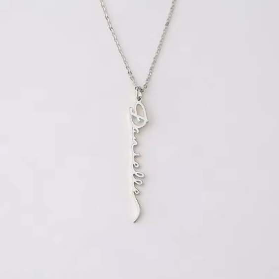 Dainty Custom Name Necklace – Stainless Steel (2 Colors, Multiple Fonts)