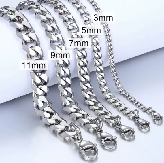 Men’s Cuban Link Bracelet – Stainless Steel (Gold, Silver, Black)