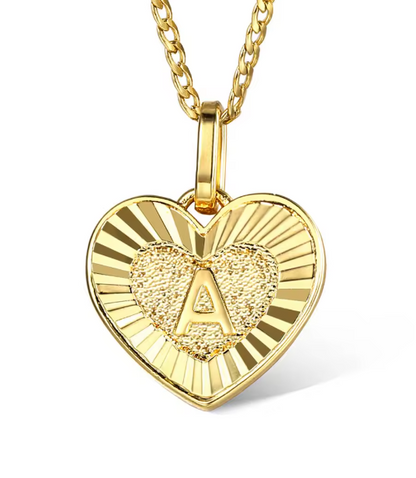 Heart Initial Necklace Gold – Solid Stainless Steel (Letters A–Z, 18 Inch)