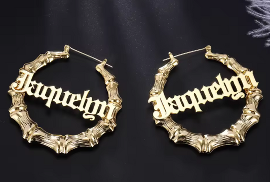 Custom Name Hoop Earrings – Stainless Steel