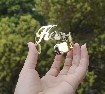 Custom Name Cuff Bracelet Wrap-Around