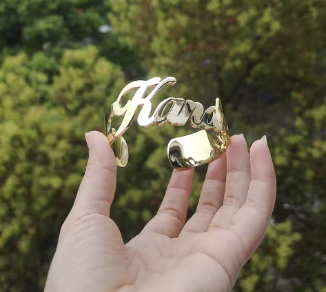 Custom Name Cuff Bracelet Wrap-Around