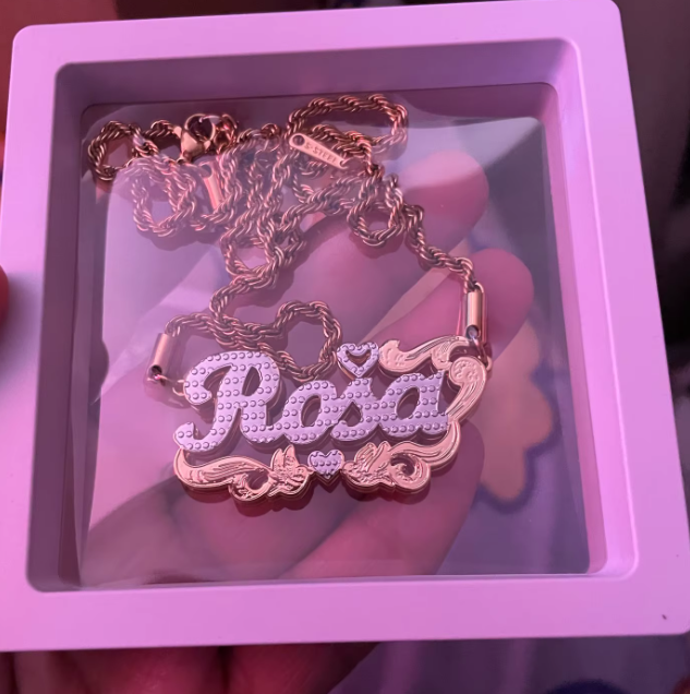 Custom Name Heart Necklace – Stainless Steel (4 Colors, 3 Chain Styles)