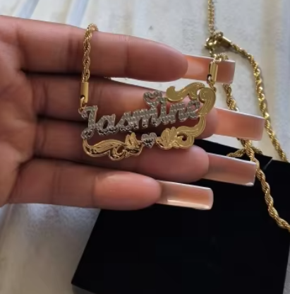 Custom Name Heart Necklace – Stainless Steel (4 Colors, 3 Chain Styles)