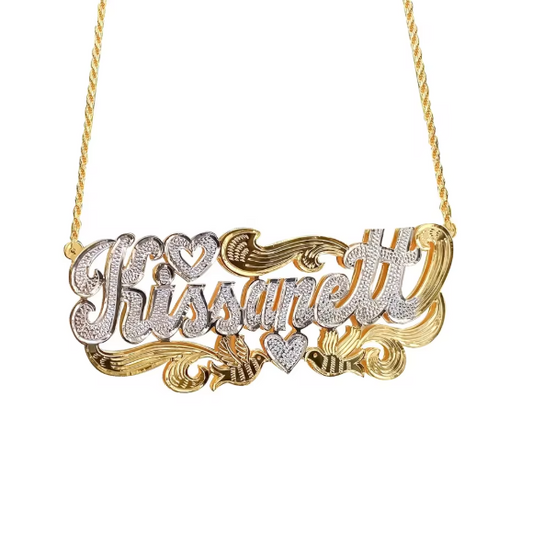 Custom Name Heart Necklace – Stainless Steel (4 Colors, 3 Chain Styles)