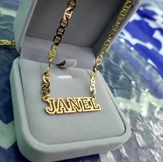 Men’s Custom Name Necklace – Stainless Steel Mariner Gucci Link (Gold, Silver, Rose Gold)